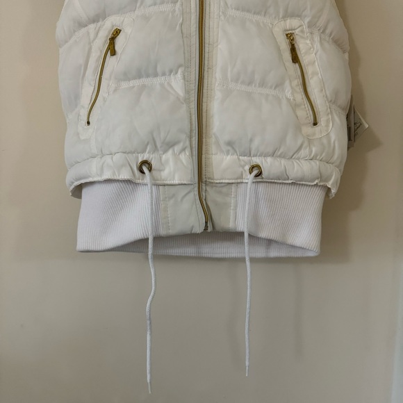 White/Cream South Pole Puffer Vest - Picture 4 of 12